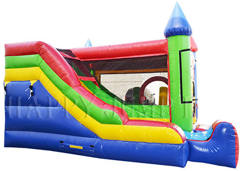 Dallas Cowboys 7' Double Lane Dry Slide With Bounce House