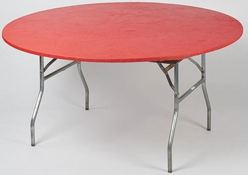 60 Round Red Plastic Table Cover, Round Red Table