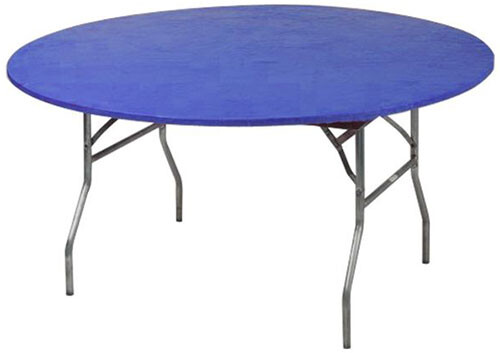 60 Round Blue Plastic Table Cover, Plastic Table Cover Round